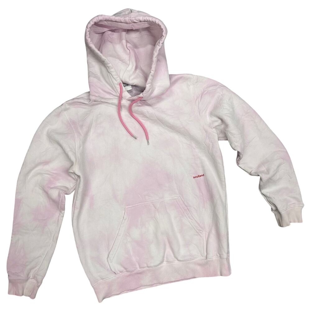 Soulland Pink Crinkle Tie Dye Hoodie Large Pullover Sweats